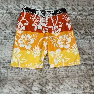 Old Navy Swim trunk Mens Sz. M Tropical Print Used See Measures